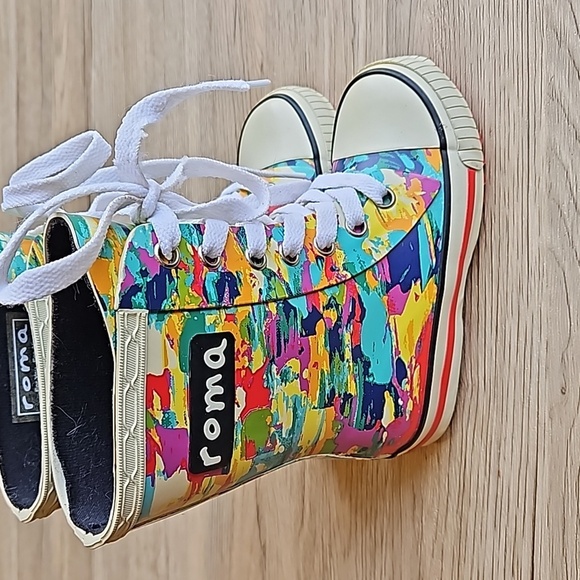 Roma Ilona Art Lace Up Rain Boots 7 - Picture 4 of 5